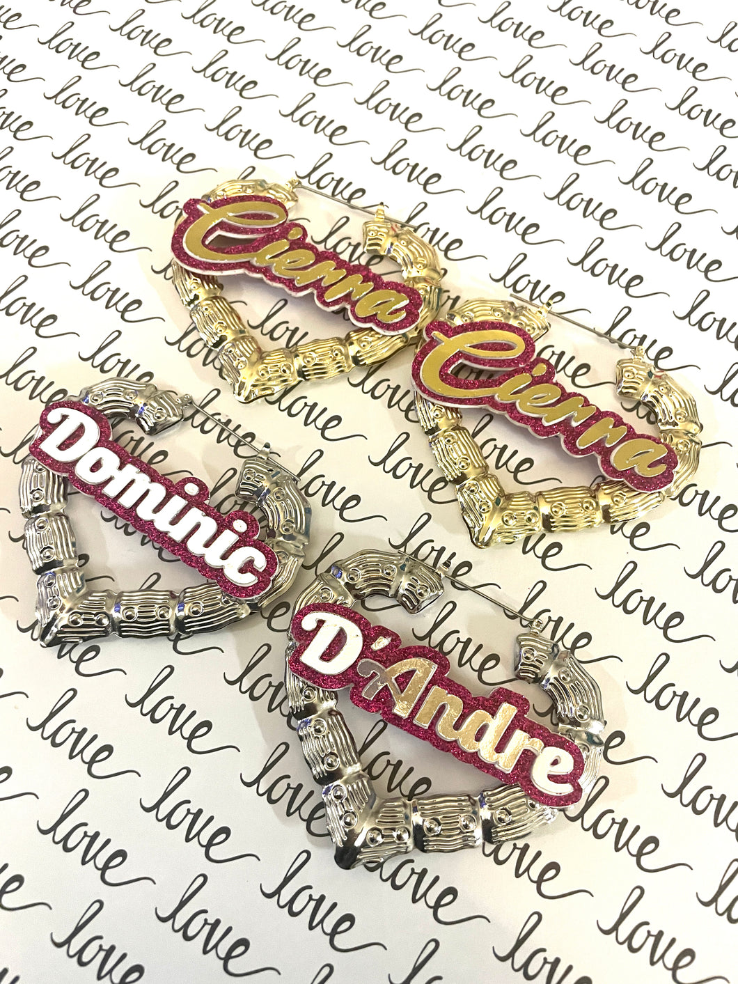Custom HEART Name Earrings (Adult)