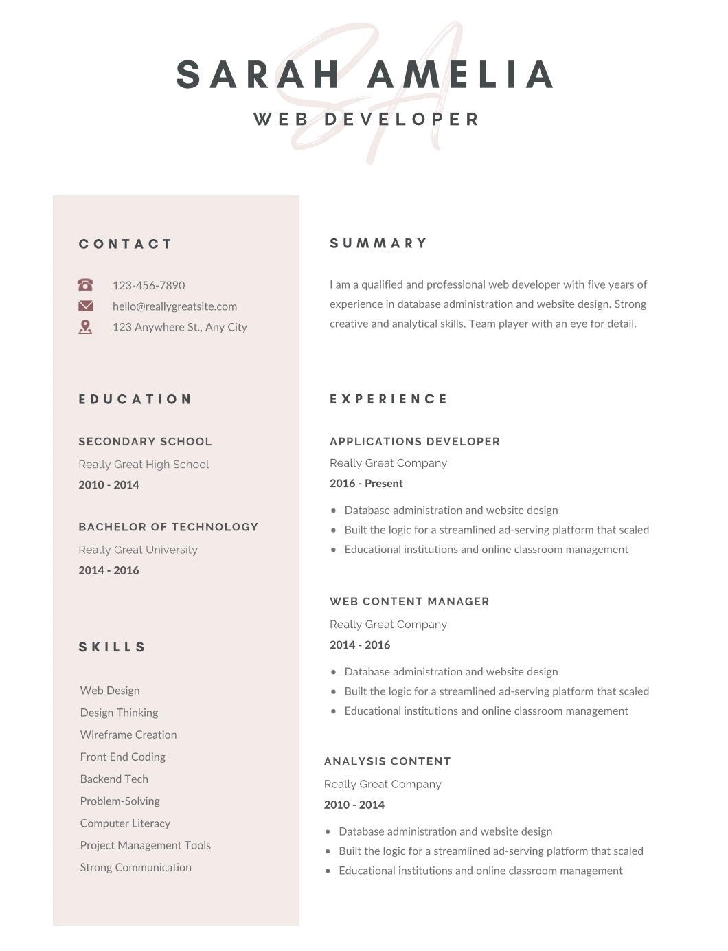 Custom Digital Resume