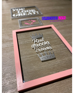 Custom 12x14 glass frame (w/vinyl)