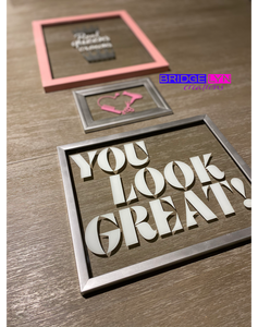 Custom 5x7 glass frame (w/vinyl)